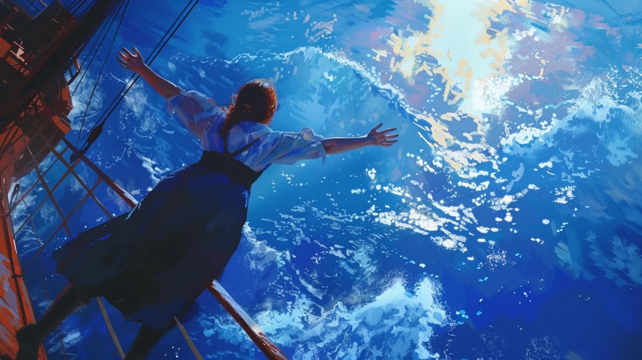 Titanic - plakat z romantyczną sceną z filmu